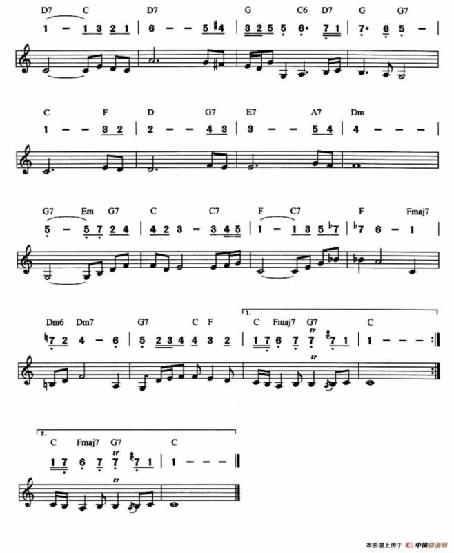 G弦上的咏叹调（线简谱混排版）