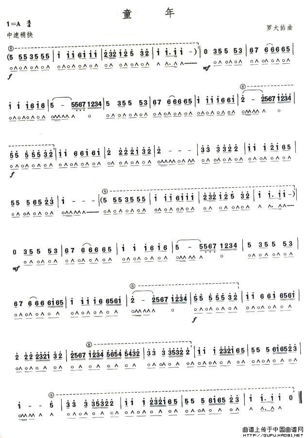 考级八级曲目：童年