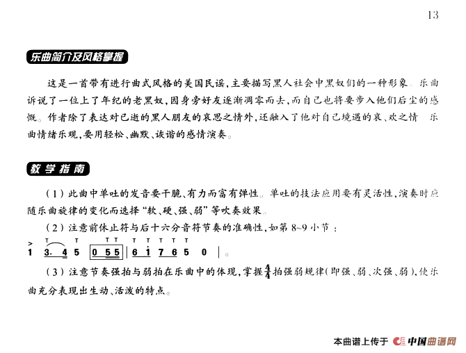 葫芦丝教学曲集：老黑奴