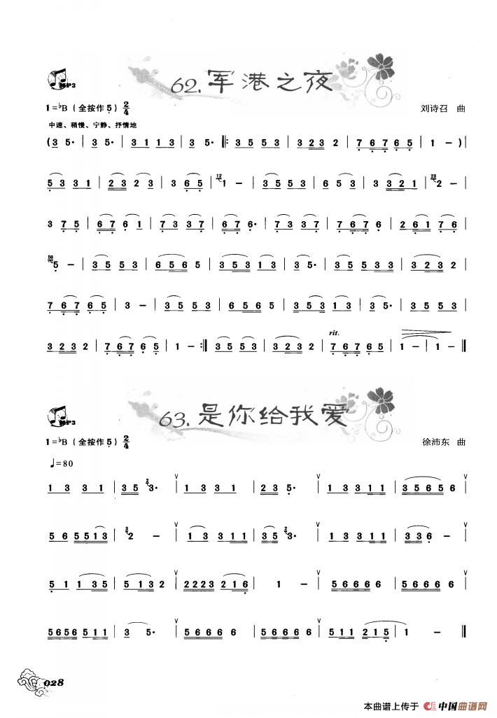 葫芦丝曲精选：军港之夜 是你给我爱