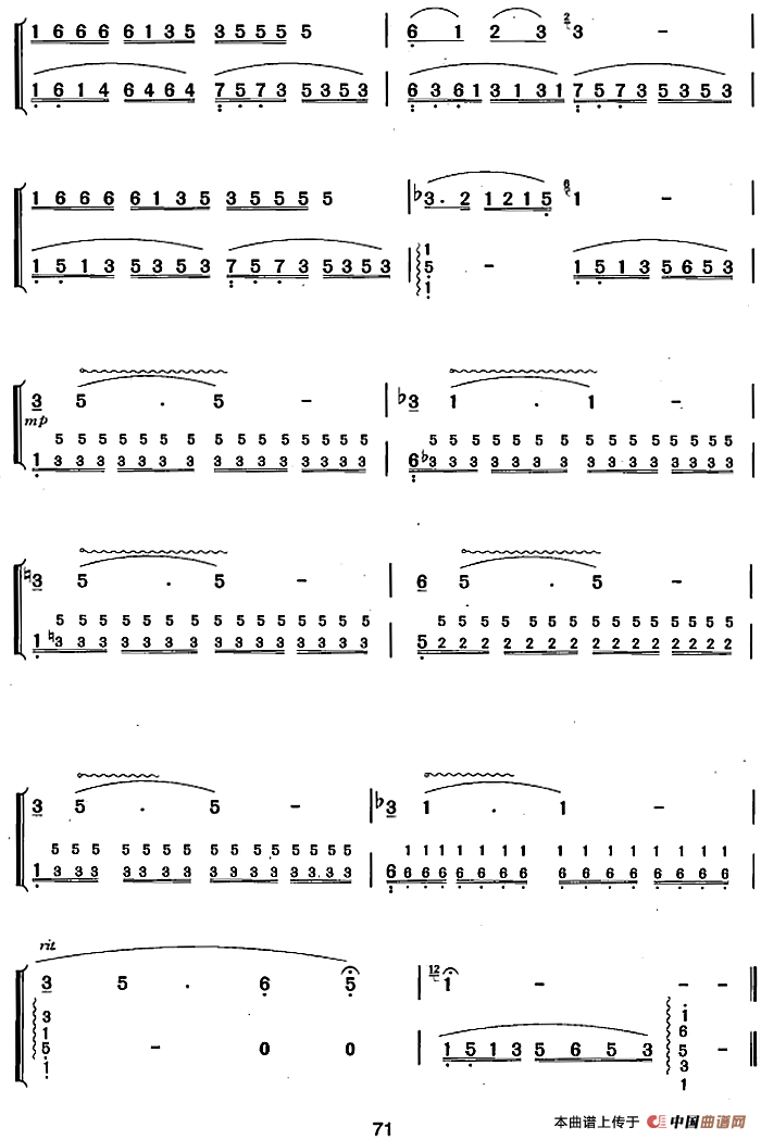 葫芦丝、巴乌六级考级曲目：凉山情歌