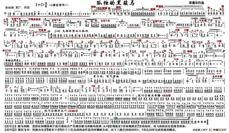 孤独的黑骏马（技巧谱）