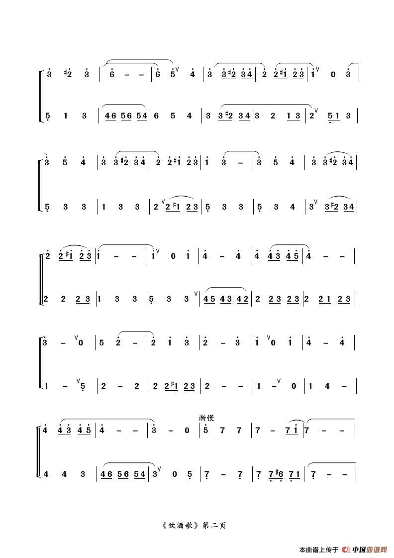 饮酒歌（《茶花女》选段、二重奏）