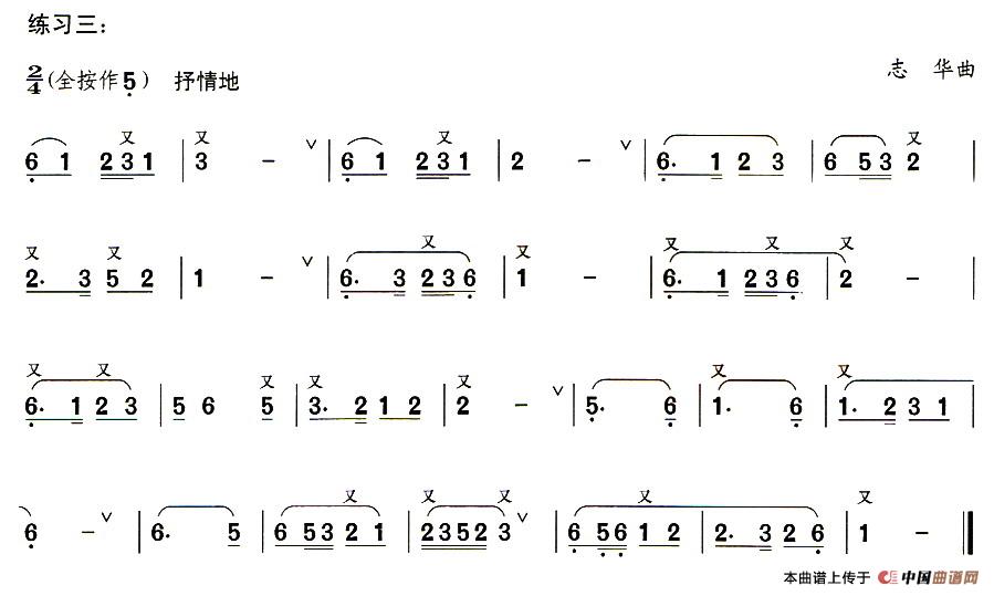 葫芦丝技巧练习之四：叠音练习