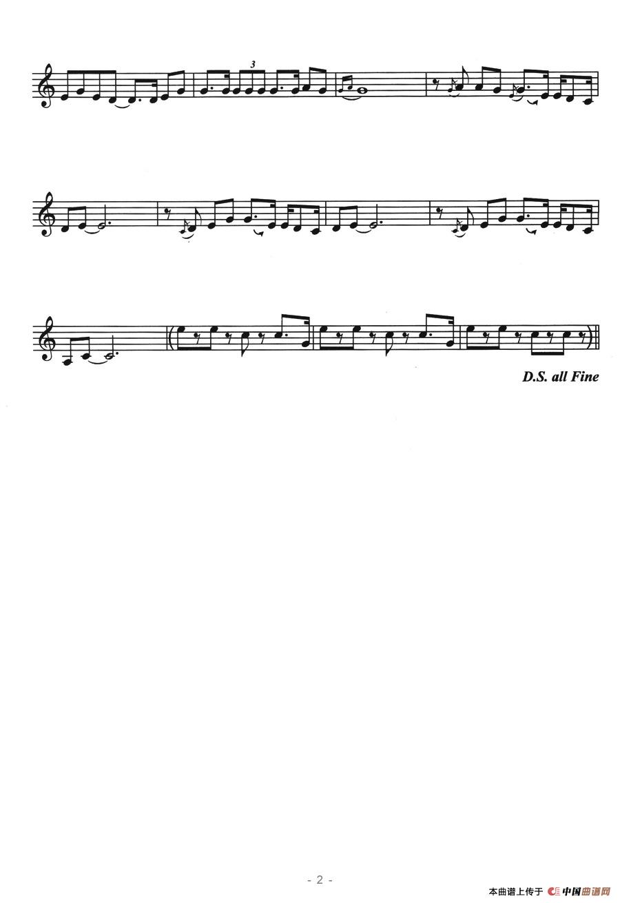 星星索（外国民歌-五线谱）