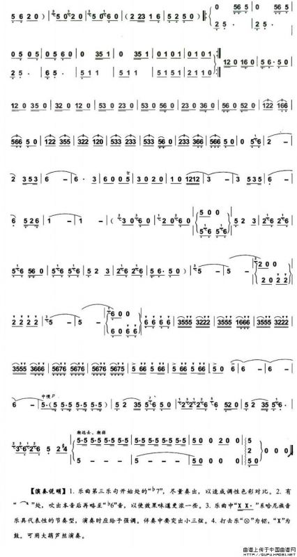 哈尼情歌（巴乌谱）