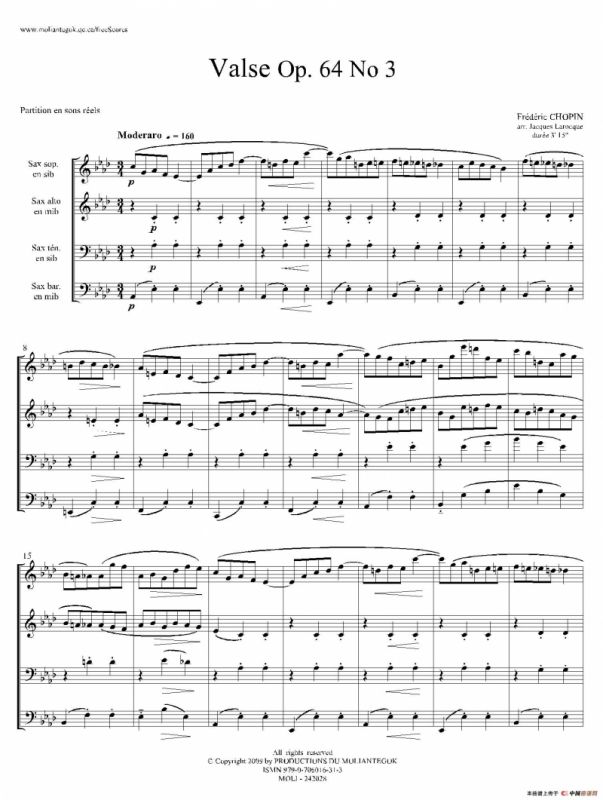 降A大调圆舞曲 Op.64 No.3（四重奏）