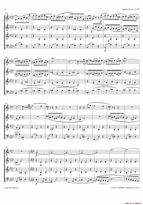 降A大调圆舞曲 Op.64 No.3（四重奏）