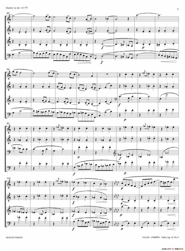 降A大调圆舞曲 Op.64 No.3（四重奏）