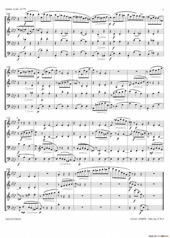 降A大调圆舞曲 Op.64 No.3（四重奏）