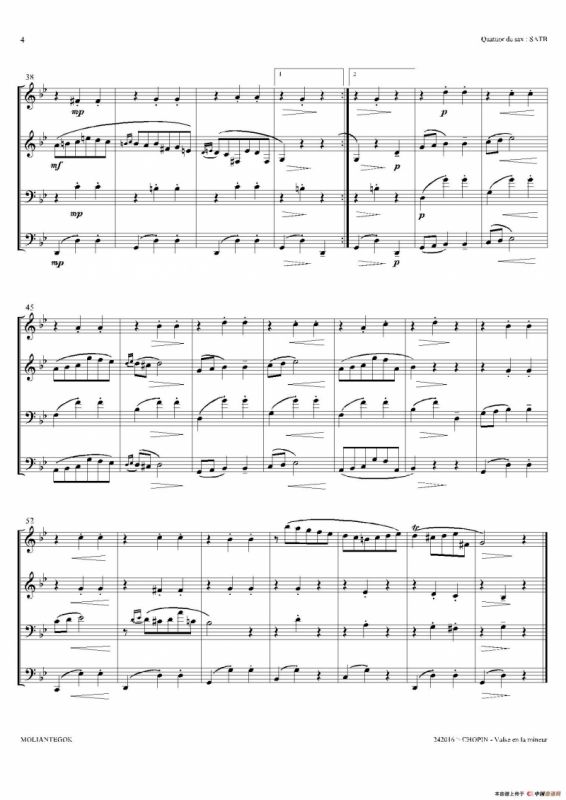 a小调圆舞曲 B.150（四重奏总谱）