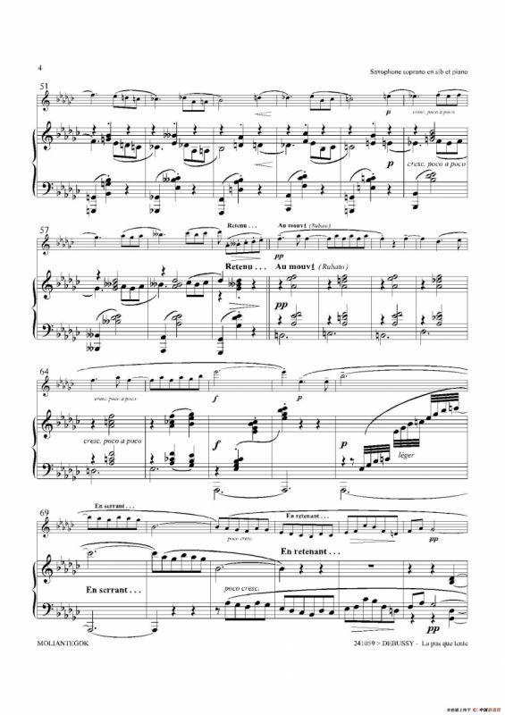 La pius que lente（缓慢地圆舞曲）（高音萨克斯+钢琴伴奏）