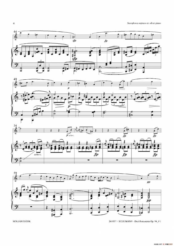 三首浪漫曲 Op.94（高音萨克斯+钢琴伴奏）