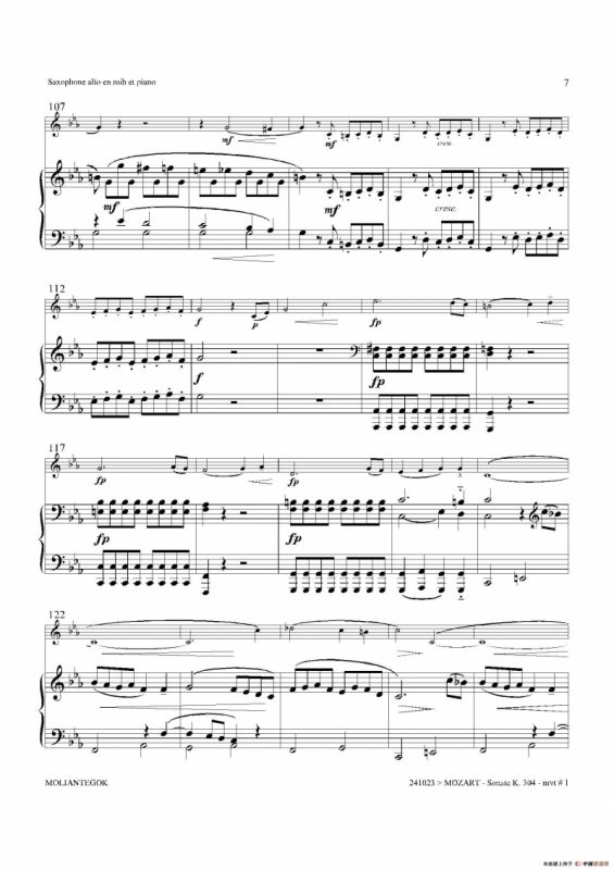 奏鸣曲 Op.304（中音萨克斯+钢琴伴奏）