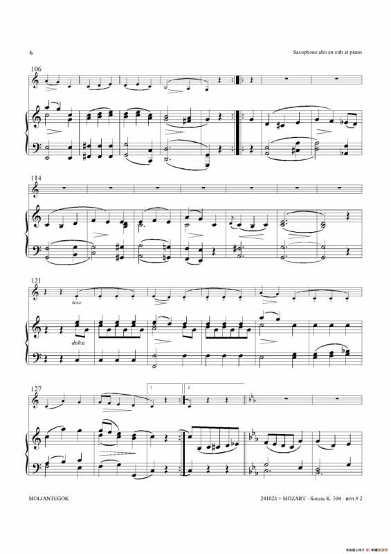 奏鸣曲 Op.304（中音萨克斯+钢琴伴奏）