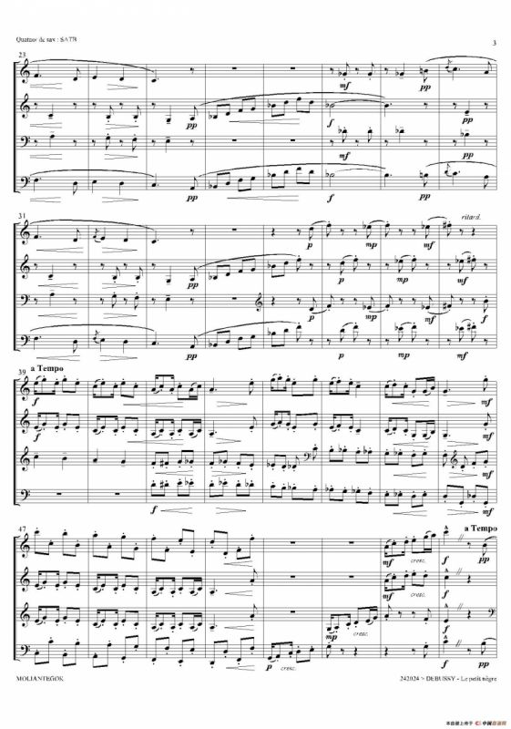 小黑人（四重奏总谱）