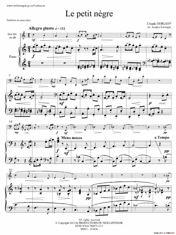 小黑人（次中音萨克斯+钢琴伴奏）