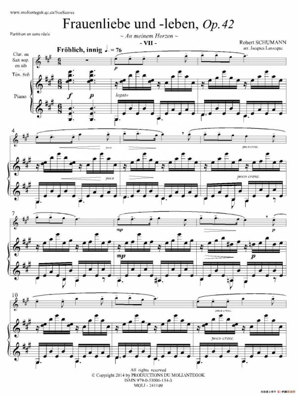 妇女的爱情与生活 Op42·Ⅶ（高音萨克斯+钢琴伴奏）