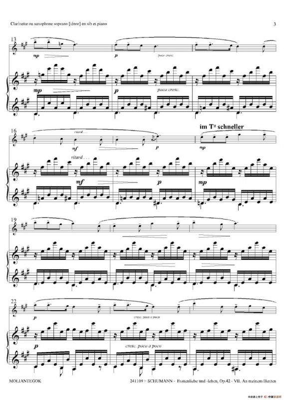 妇女的爱情与生活 Op42·Ⅶ（高音萨克斯+钢琴伴奏）