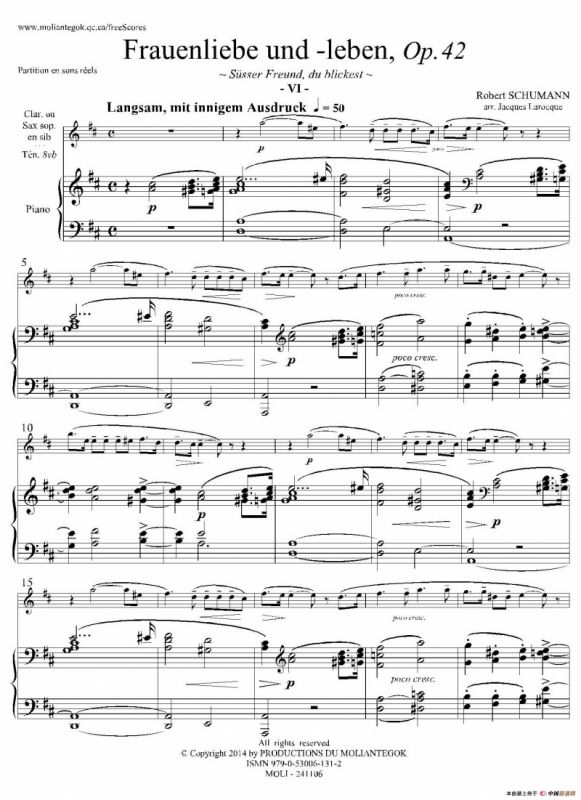 妇女的爱情与生活 Op42·Ⅵ（高音萨克斯+钢琴伴奏）