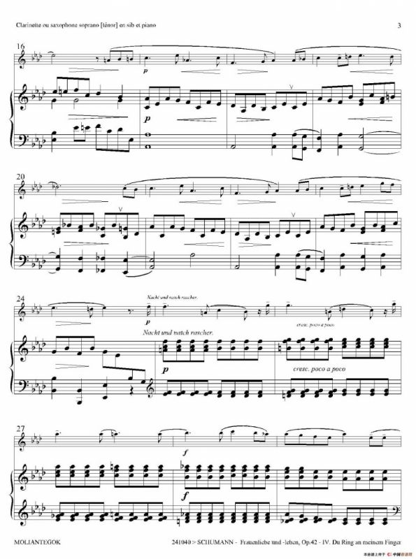 妇女的爱情与生活 Op42·Ⅳ（高音萨克斯+钢琴伴奏）