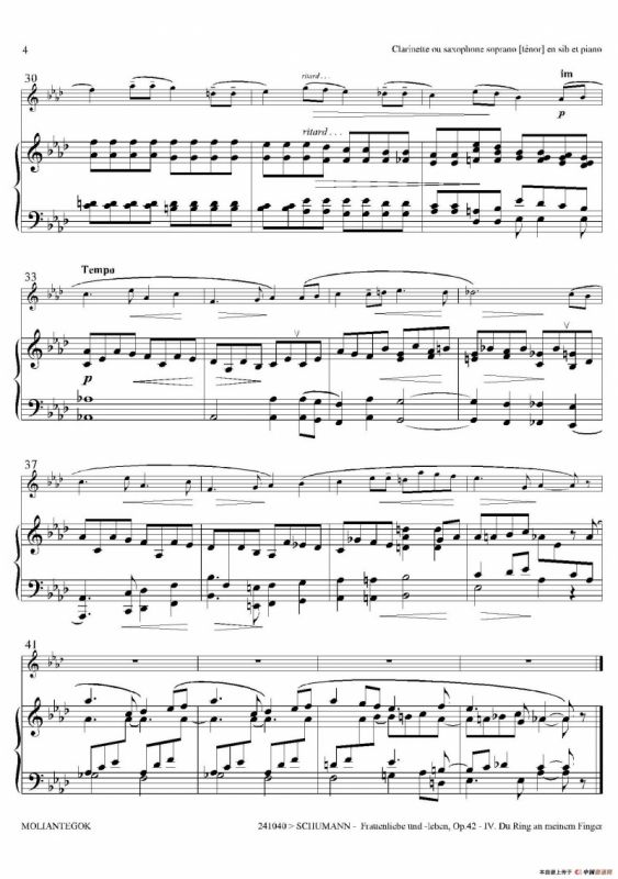 妇女的爱情与生活 Op42·Ⅳ（高音萨克斯+钢琴伴奏）