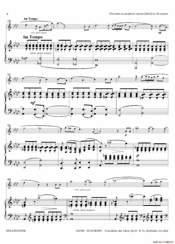 妇女的爱情与生活 Op42·Ⅱ（高音萨克斯+钢琴伴奏）