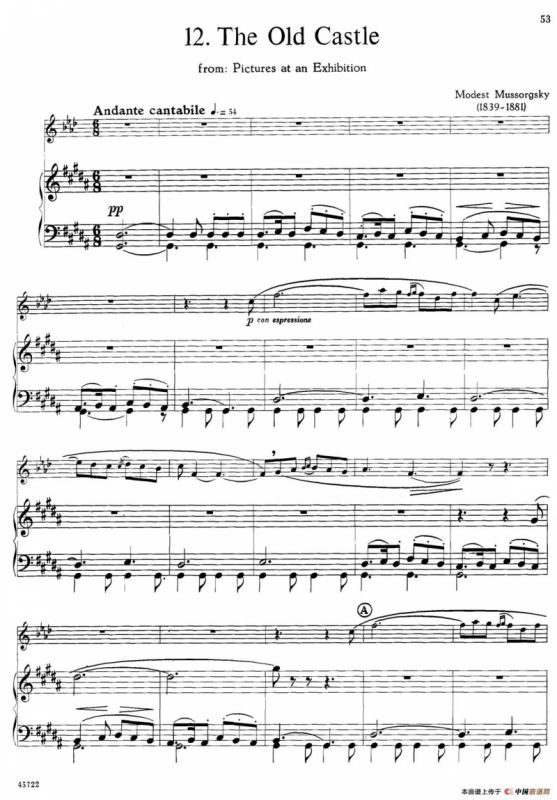 15首古典萨克斯独奏曲：12、The Old Castle（中音萨克斯+钢琴伴奏）