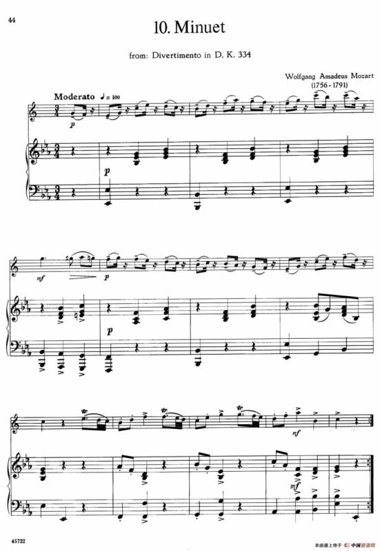 15首古典萨克斯独奏曲：10、Minuet（中音萨克斯+钢琴伴奏）