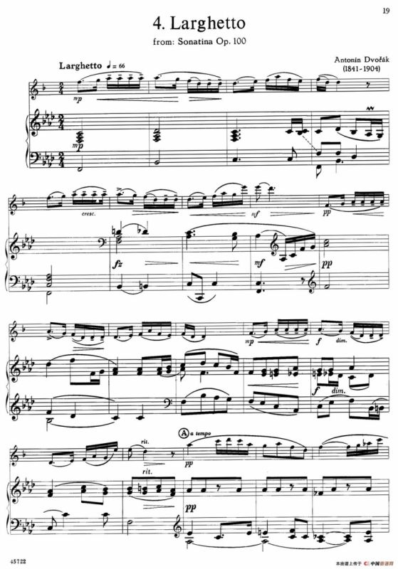 15首古典萨克斯独奏曲：4、Larghetto（中音萨克斯+钢琴伴奏）