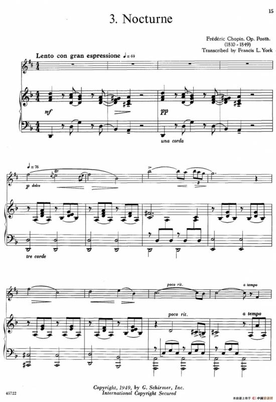 15首古典萨克斯独奏曲：3、Nocturne（中音萨克斯+钢琴伴奏）