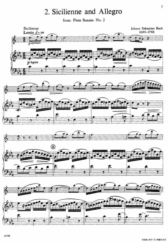 15首古典萨克斯独奏曲：2、Sicilienne and Allegro（中音萨克斯+钢琴伴奏）