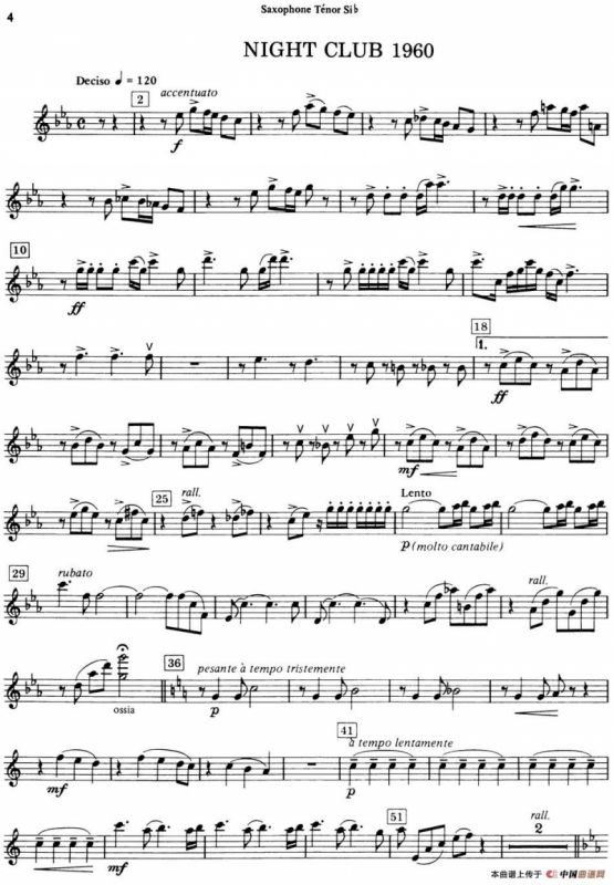 HISTOIRE DU TANGO（四重奏次中音分谱）