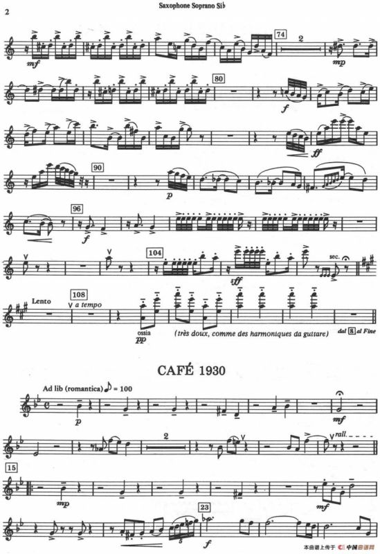 HISTOIRE DU TANGO（四重奏高音分谱）