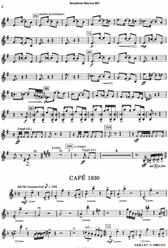 HISTOIRE DU TANGO（四重奏上低音分谱）