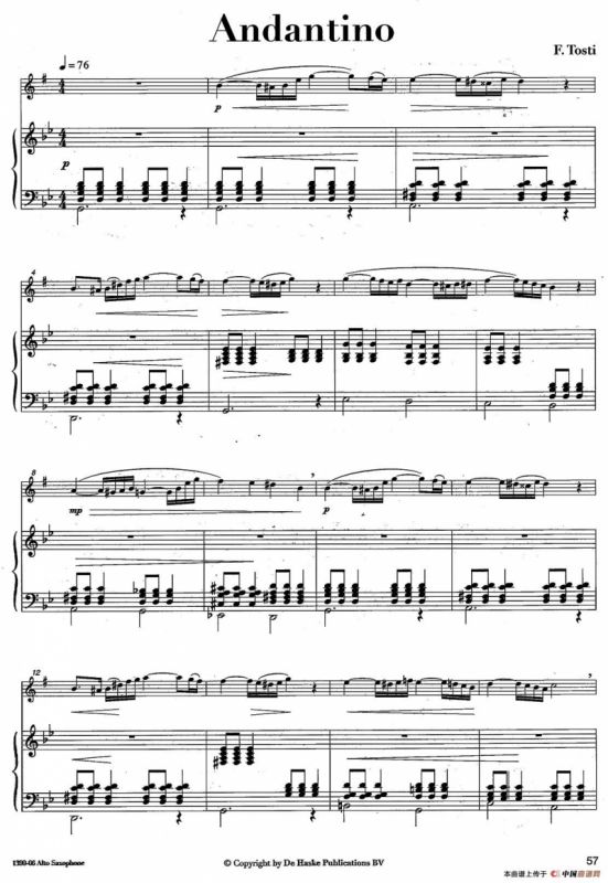 Andantino（中音萨克所+钢琴伴奏）