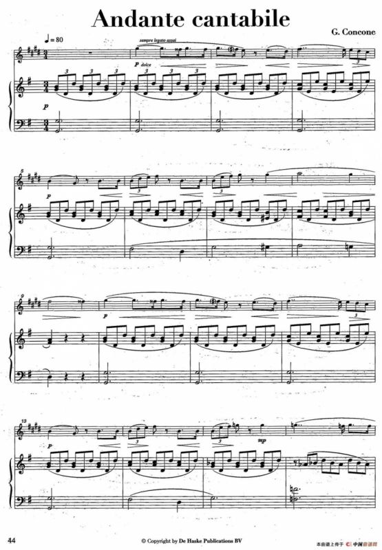 Andante cantabile（中音萨克所+钢琴伴奏、版本二）