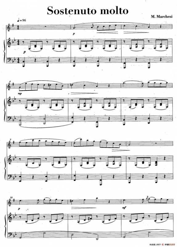 sostenuto molto（中音萨克所+钢琴伴奏）