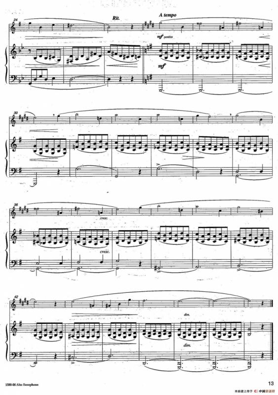 Andante cantabile（中音萨克所+钢琴伴奏）