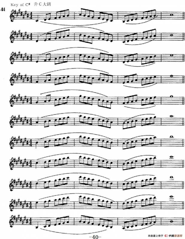 萨克斯演奏教程第一节（大调音阶-守调变奏P21—40）
