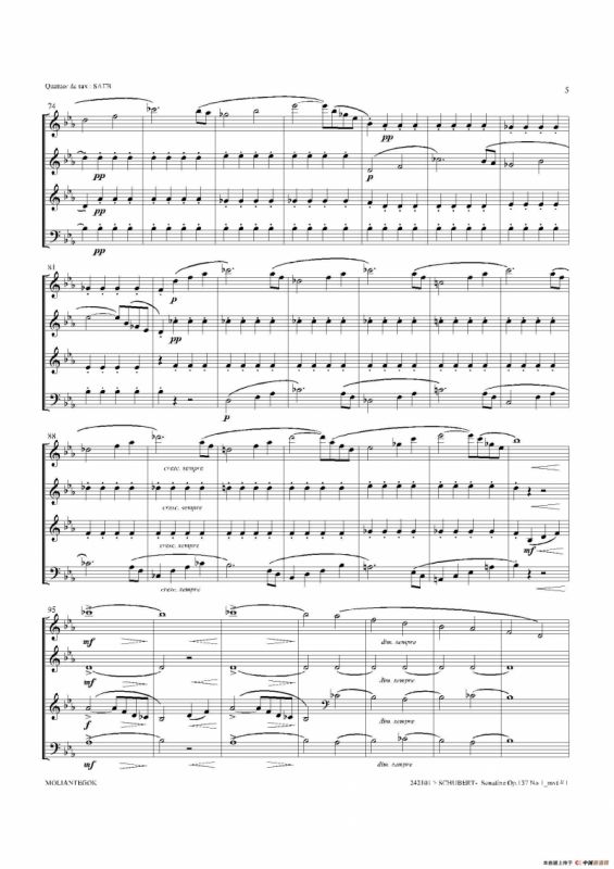 Sonatine Op.137 No 1（四重奏总谱）
