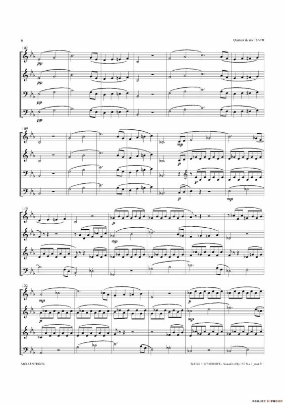Sonatine Op.137 No 1（四重奏总谱）