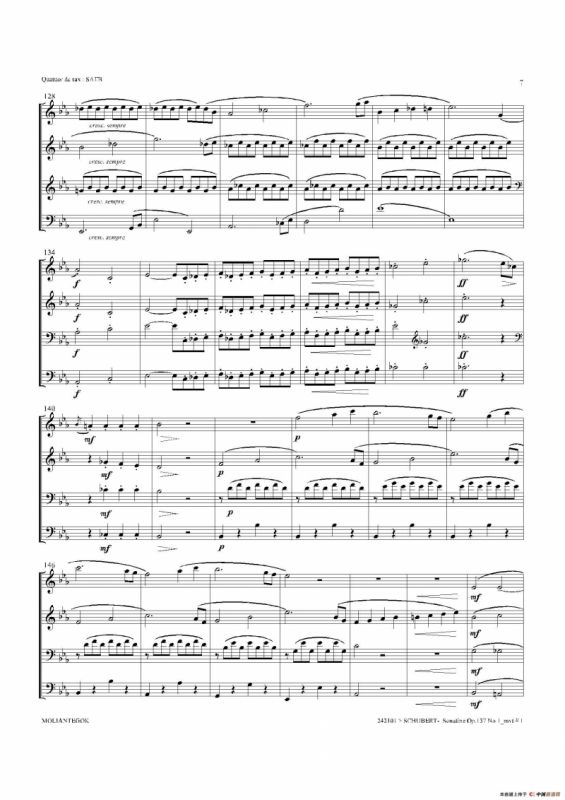 Sonatine Op.137 No 1（四重奏总谱）