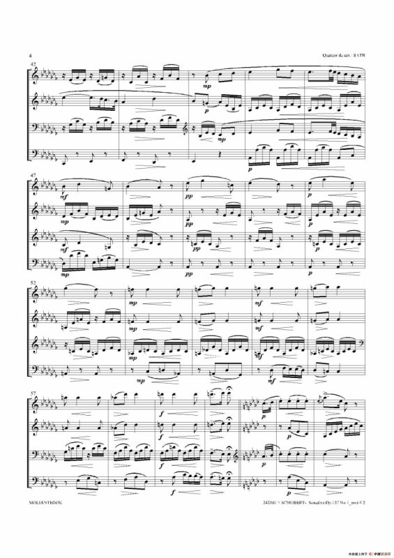 Sonatine Op.137 No 1（四重奏总谱）