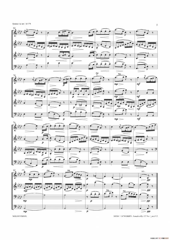 Sonatine Op.137 No 1（四重奏总谱）