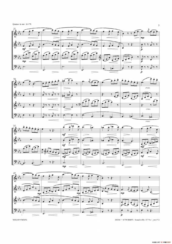 Sonatine Op.137 No 1（四重奏总谱）