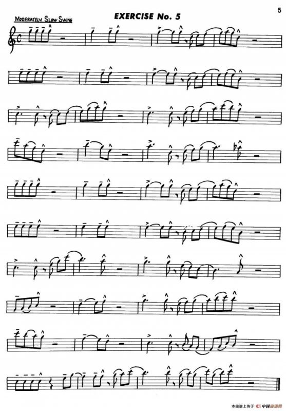 Basic Jazz Conception for saxophone（EXERCISE No.5）