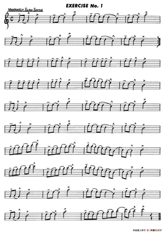 Basic Jazz Conception for saxophone（EXERCISE No.1）