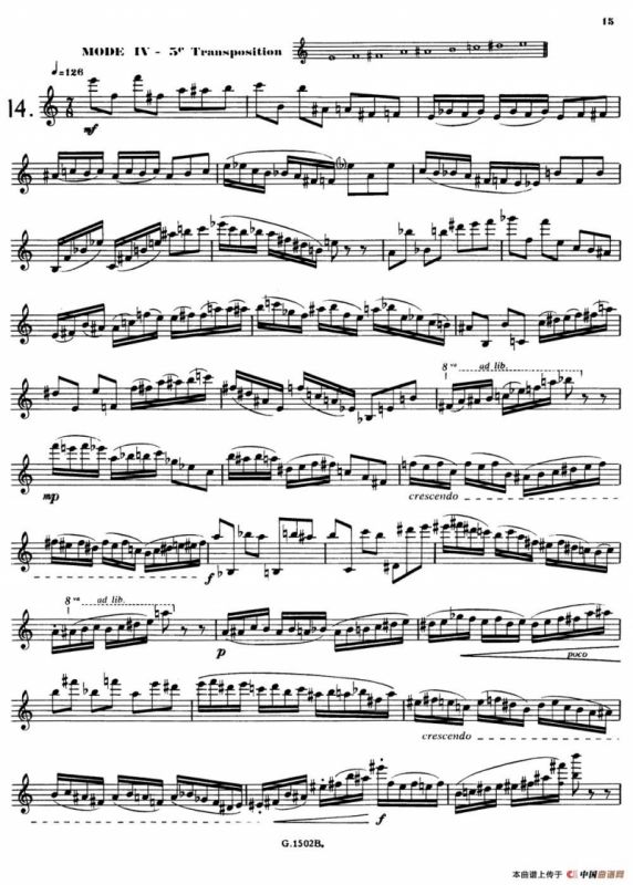 拉库尔萨克斯管练习曲28首（11—15）