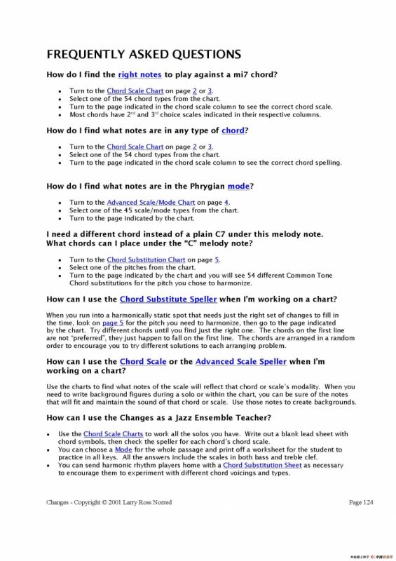 常见爵士音阶（P.101——126）